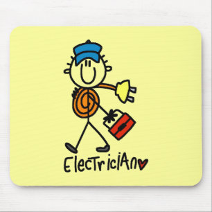 Electrician Stick Figure Mouse Pad