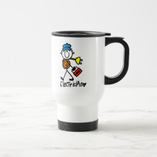 Electrician Stick Figure Travel Mug