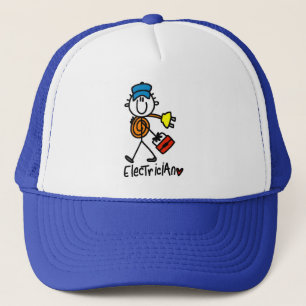 Electrician Stick Figure Trucker Hat