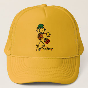 Electrician Stick Figure Trucker Hat