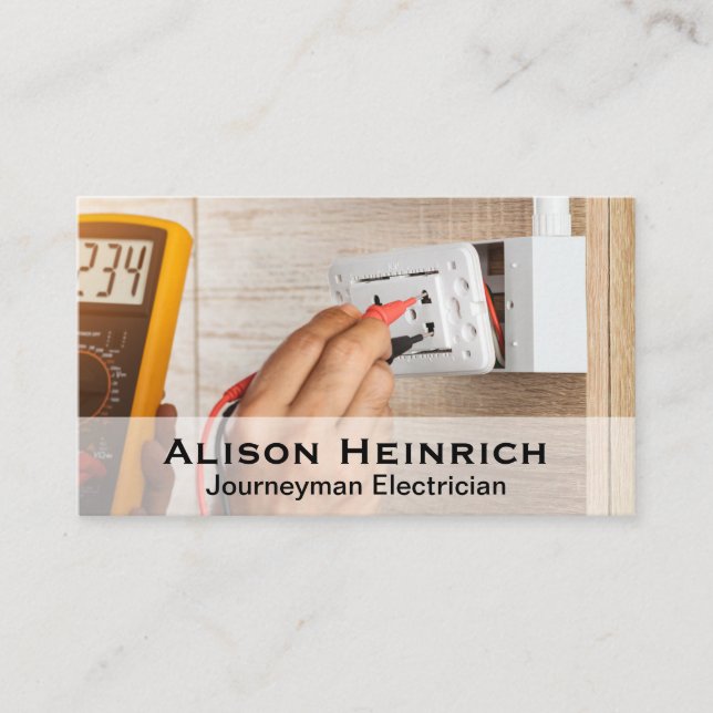 Electrician Testing Voltage Business Card (Front)
