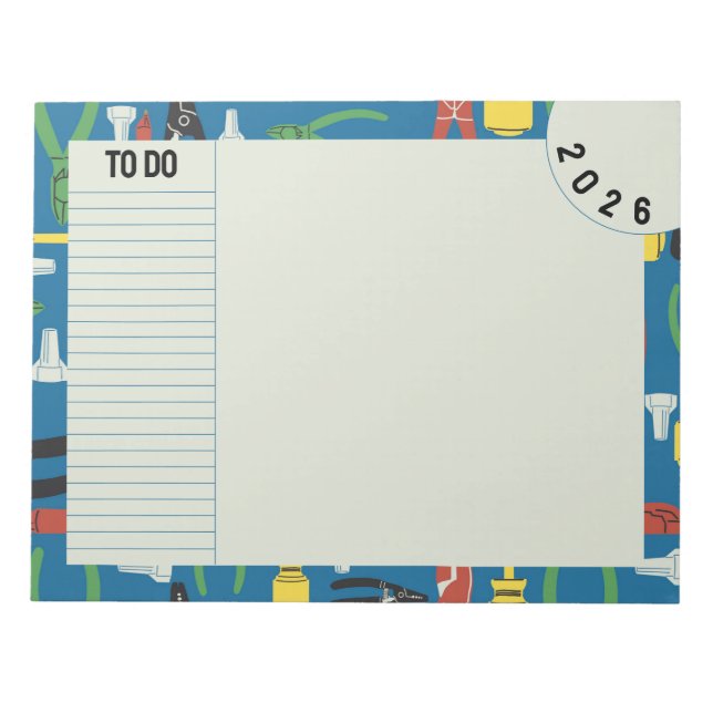 Electrician To Do List Notepad (Front)