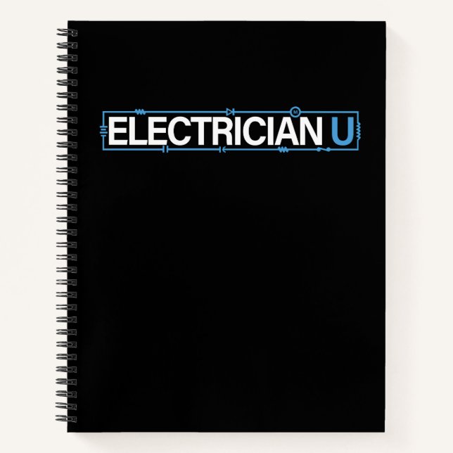 Electrician U Black Notebook (Front)