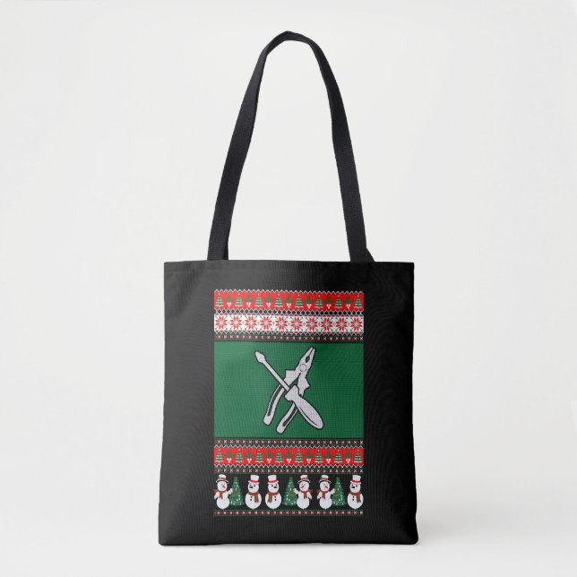 Electrician Ugly Christmas Sweater Tote Bag (Front)