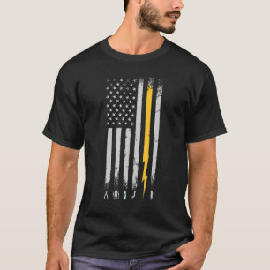 Electrician Us Flag Electricians Tools T-Shirt