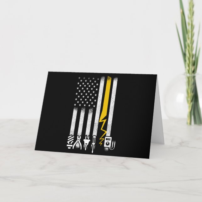Electrician US Flag Tools for Electricians Card (Front)