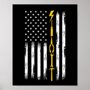 Electrician US Flag Tools for Electricians Poster