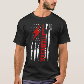 Electrician Us Flag Tools For Electricians T-Shirt