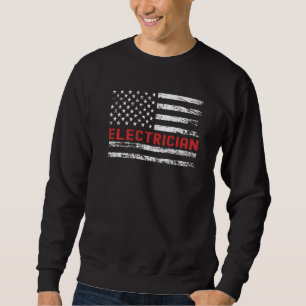Electrician USA Flag Profession Retro Job Title Sweatshirt