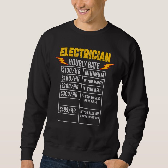 Electrician Wireman Lineman Power Current Expert H Sweatshirt (Front)