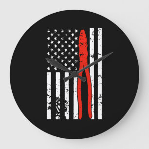 Electrician with America Flag Large Clock