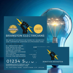 Electricians Fist, Electrician Advertising Flyer