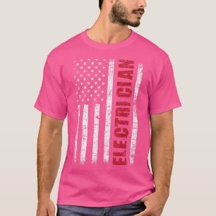 ElectricianUSA Flag Lineman Electrical Worker Repa T-Shirt