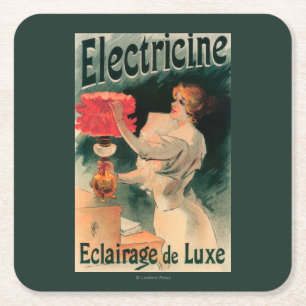 Electricine Promotional PosterFrance Square Paper Coaster