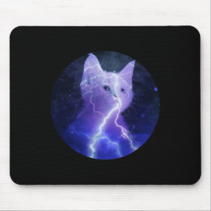 Electricity Cat Lightning Graphic Art Cat Mum Mouse Pad