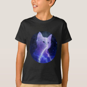 Electricity Cat Lightning Graphic Art Cat Mum  T-Shirt