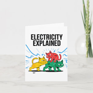 Electricity Explained Funny Cat Physics Humor Scie Card