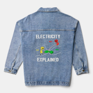 Electricity Explained Ohm Volt Ampere Electrician Denim Jacket