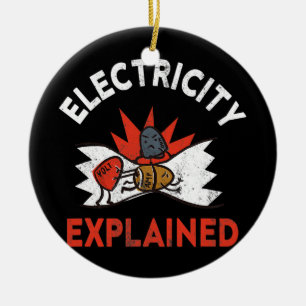 Electricity Explained Physics Electrician Volt Ceramic Tree Decoration