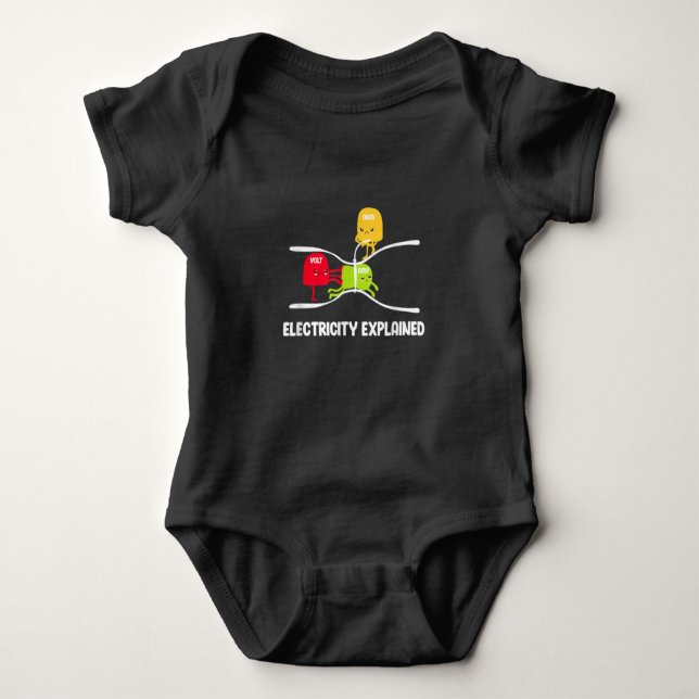 Electricity Explained Volt Ohm Amp Funny Electrici Baby Bodysuit (Front)