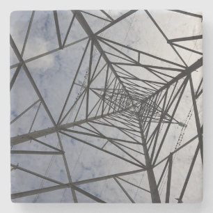 Electricity Power Pylon Stone Coaster