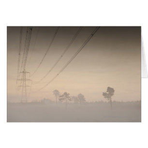Electricity pylons and cables running