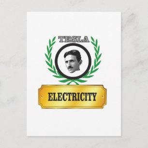 electricity tesla postcard