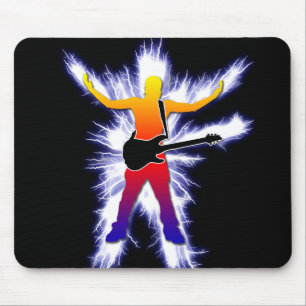 Electrifying Bass Player Graphic Mouse Pad