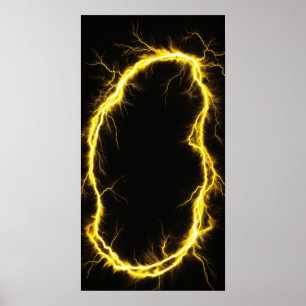 Electrifying Black Fur Texture Poster