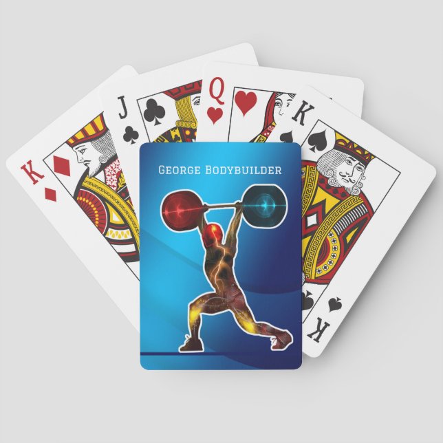 Electrifying Bodybuilder personalise with Name Playing Cards (Back)