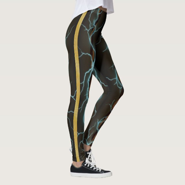 Electrifying Energy With Brass Stripes Leggings (Right)