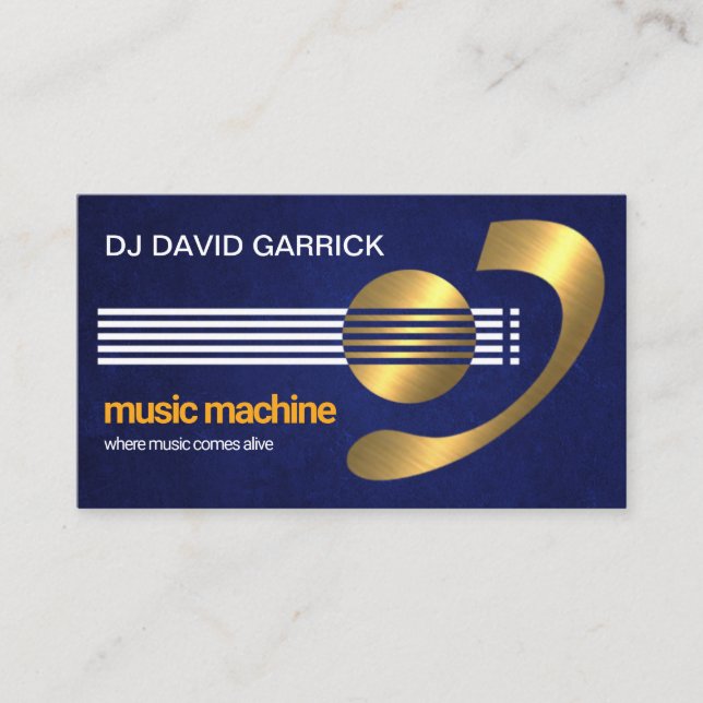 Electrifying Gold Creative Guitar Bassist Musician Business Card (Front)