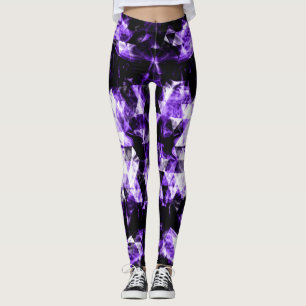 Electrifying ultra violet purple sparkly triangle leggings