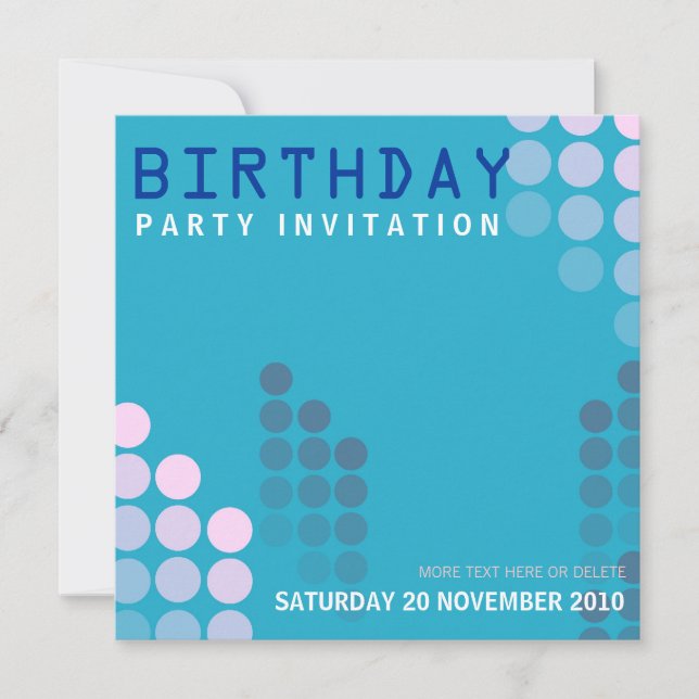 Electro House Party Birthday Invitation (Front)