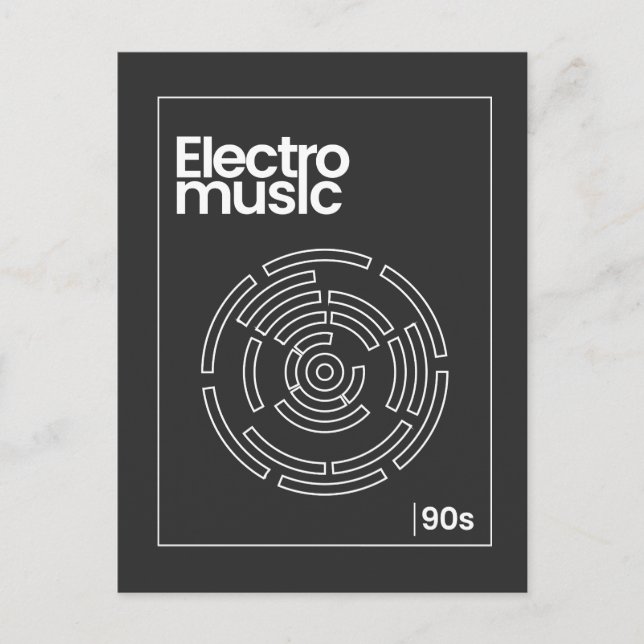 Electro Maze 90s Techno Tee Postcard (Front)