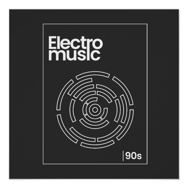 Electro Maze 90s Techno Tee Poster (Front)