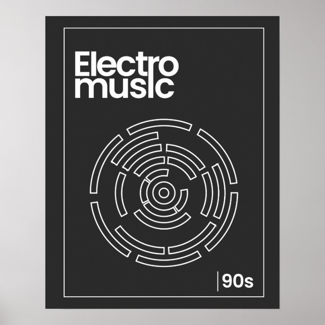 Electro Maze 90s Techno Tee Poster (Front)