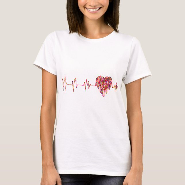 Electrocardiogram.  Gordon Johnson designer! T-Shirt (Front)