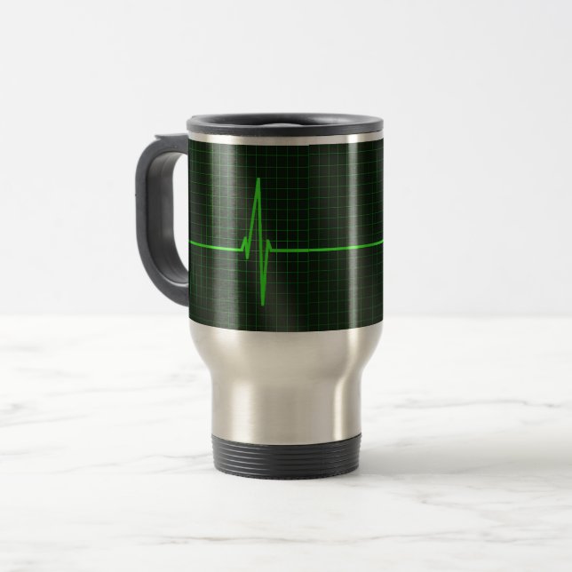 Electrocardiogram Waves Travel Mug (Front Left)