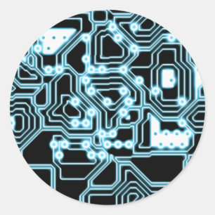 ElecTRON - Blue / Black Classic Round Sticker