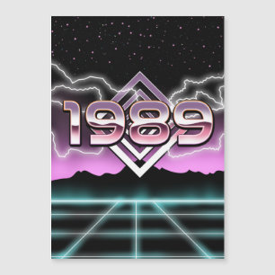 Electronic 1989 photo print classic round sticker magnetic invitation