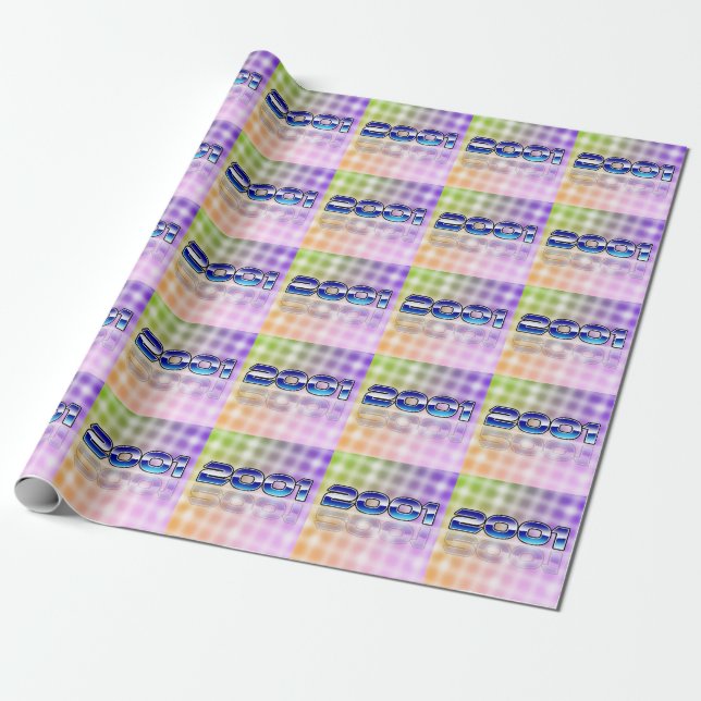 Electronic 2001 keychain wrapping paper (Unrolled)