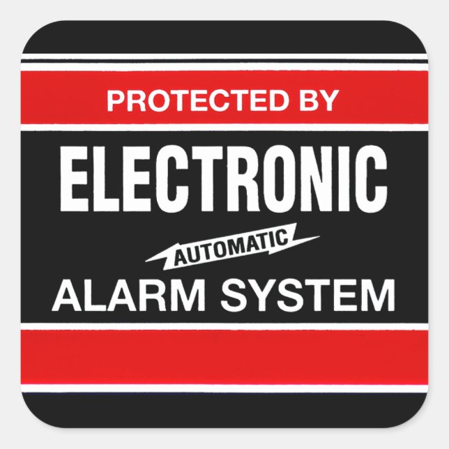 Electronic Alarm System Square Sticker (Front)