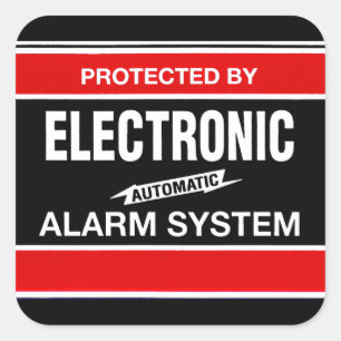 Electronic Alarm System Square Sticker