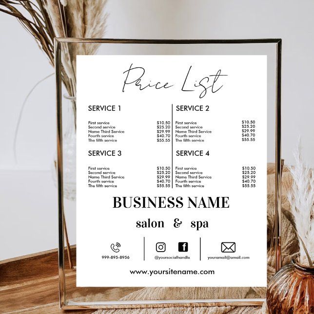 Electronic Business Price List  Makeup Hair Nail Poster (Creator Uploaded)