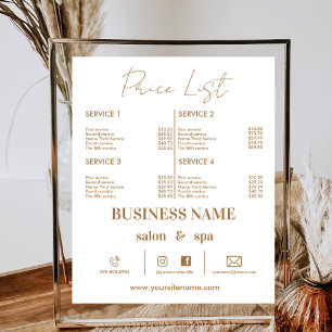 Electronic Business Price List  Makeup Hair Nail Poster