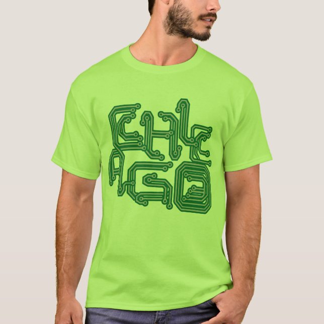 Electronic Chicago PCB T - Light Green T-Shirt (Front)