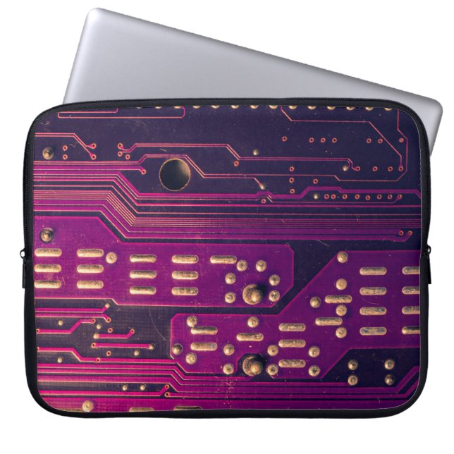 Electronic circuit board abstract background. comp laptop sleeve (Front)