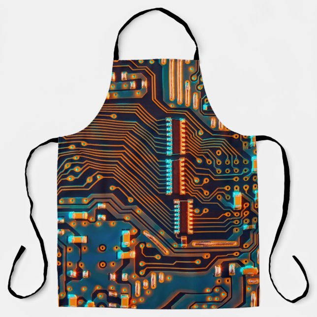 Electronic circuit board close up background,boar apron (Front)