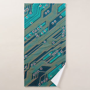 Electronic circuit board close up. background,boar bath towel